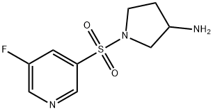 1-(5-fluoropyridin-3-ylsulfonyl)pyrrolidin-3-aMine 结构式