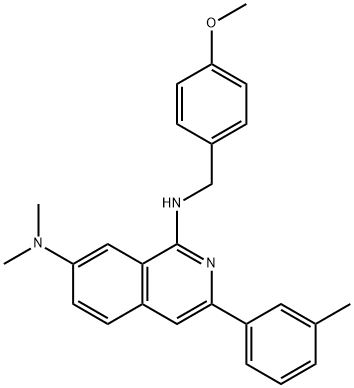 N1-(4-甲氧苄基)-N7,N7二甲基-3-(间甲苯基)异喹啉-1,7-二胺 结构式