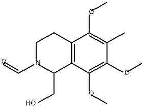 1-(hydroxymethyl)-5,7,8-trimethoxy-6-methyl-3,4-dihydro-1H-isoquinolin e-2-carbaldehyde 结构式