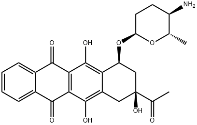 (7S,9S)-9-acetyl-7-[(2S,5R,6S)-5-amino-6-methyl-oxan-2-yl]oxy-6,9,11-t rihydroxy-8,10-dihydro-7H-tetracene-5,12-dione 结构式