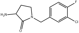 3-氨基-1-(3-氯-4-氟苄基)吡咯烷-2-酮 结构式