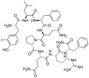 3-iodotyrosyl-leucyl-phenylalanyl-glutaminyl-prolyl-glutaminyl-arginyl-phenylalaninamide 结构式