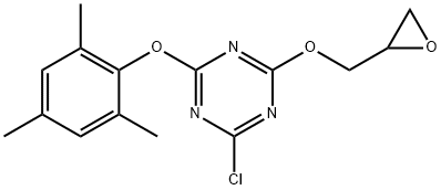2-CHLORO-4-(OXIRANYLMETHOXY)-6-(2,4,6-TRIMETHYLPHENOXY)- 1,3,5-TRIAZINE 结构式