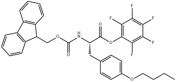 芴甲氧羰基-O-叔丁基-L-酪氨酸五氟苯酯 结构式