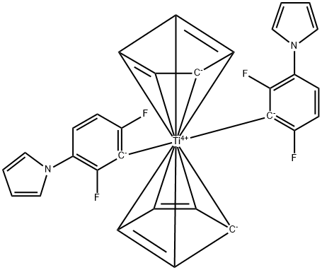 双2,6-二氟-3-吡咯苯基二茂钛 结构式