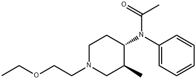 N-[(3S,4R)-1-(2-ethoxyethyl)-3-methyl-4-piperidyl]-N-phenyl-acetamide 结构式