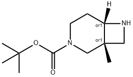 (1R,6S)-rel-3-Boc-1-Methyl-3,7-diazabicyclo[4.2.0]octane 结构式