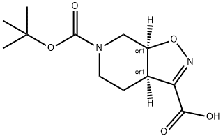 6-Boc-3a,4,5,6,7,7a-hexahydroisoxazolo-[5,4-c]pyridine-3-carboxylic acid 结构式