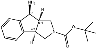 (3AR*,8R*,8aR*)-tert-Butyl 8-amino-3,3a,8,8atetra-hydroindeno[2,1-c]pyrrole-2(1H)-carboxylate 结构式