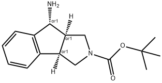 (3aR,8S,8aR)-tert-Butyl 8-amino-3,3a,8,8atetrahydroindeno[2,1-c]pyrrole-2(1H)-carboxylate 结构式