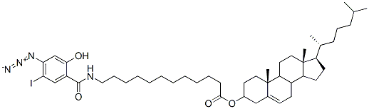 12-((-5-iodo-4-azido-2-hydroxybenzoyl)amino)dodecanoic acid cholesteryl ester 结构式