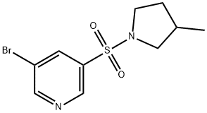 3-broMo-5-(3-Methylpyrrolidin-1-ylsulfonyl)pyridine 结构式