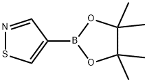 4-(4,4,5,5-四甲基-1,3,2-二氧硼杂环戊烷-2-基)异噻唑 结构式