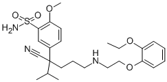 5-(1-cyano-4-((2-(2-ethoxyphenoxy)ethyl)amino)-1-isopropylbutyl)-2-methoxybenzenesulfonamide 结构式