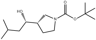 (S)-3-((S)-1-羟基-3-甲基丁基)吡咯烷-1-羧酸叔丁酯 结构式