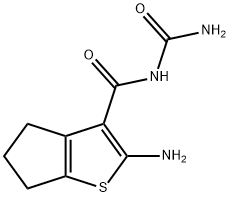 2-Amino-N-carbamoyl-5,6-dihydro-4H-cyclopenta[b]thiophene-3-carboxamide 结构式