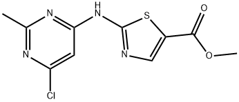 2-[(6-氯-2-甲基-4-嘧啶基)氨基]-5-噻唑甲酸甲酯 结构式