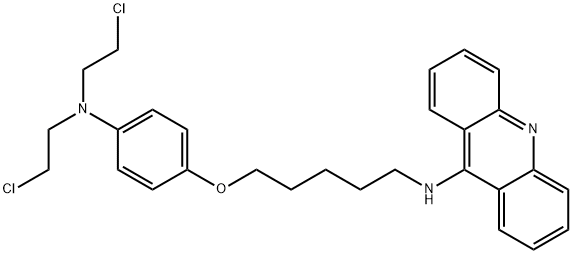 9-Acridinamine, N-(5-(4-(bis(2-chloroethyl)amino)phenoxy)pentyl)- 结构式
