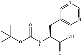 (ALPHAS)-ALPHA-[[叔丁氧羰基]氨基]-5-嘧啶丙酸 结构式