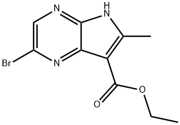 2-溴-6-甲基-5H-吡咯并[2,3-B]吡嗪-7-羧酸乙酯 结构式