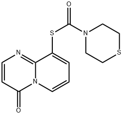 S-(4-Oxo-4H-pyrido(1,2-a)pyrimidin-9-yl) 4-thiomorpholinecarbothioate 结构式