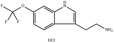 2-(6-(三氟甲氧基)-1H-吲哚-3-基)乙胺盐酸盐 结构式