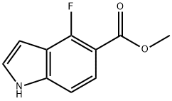 4-氟-1H-吲哚-5-羧酸甲酯 结构式