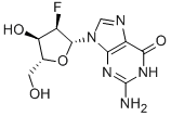 2'-Deoxy-2'-fluoro-D-guanosine 结构式