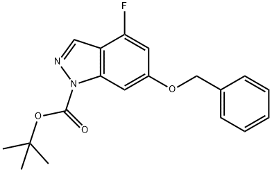 6-(苄氧基)-4-氟-1H-吲唑-1-羧酸叔丁酯 结构式