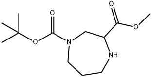 1-BOC-1,4-二氮杂环庚烷-3-甲酸甲酯 结构式