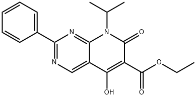 ethyl 5-hydroxy-8-isopropyl-7-oxo-2-phenyl-7,8-dihydropyrido[2,3-d]pyrimidine-6-carboxylate 结构式