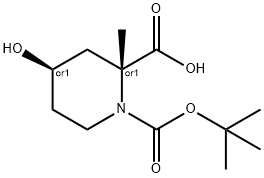 (2S,4S)-1-tert-butyl 2-methyl-4-hydroxypiperidine-1,2-dicarboxylate 结构式