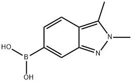 (2,3-二甲基-2H-吲唑-6-基)硼酸 结构式