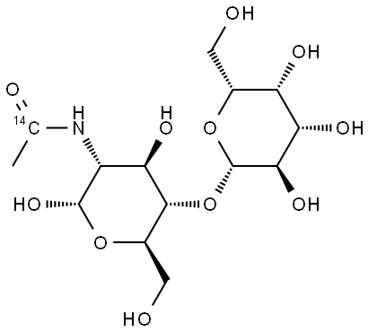 N-(ACETYL-1-14C)-LACTOSAMINE 结构式