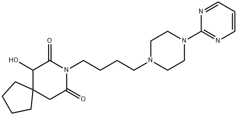 6-羟基-8-[4-(嘧啶-2-基)-1-哌嗪基丁基]-8-氮杂螺[4,5]癸烷-7,9-二酮 结构式