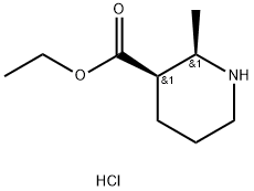 (2R,3R)-2-甲基哌啶-3-羧酸乙酯盐酸盐 结构式