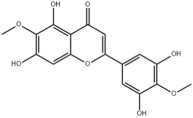 3',5,5',7-四羟基-4',6-二甲氧基黄酮 结构式