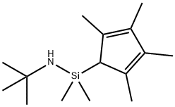 N-叔丁基-1,1-二甲基-1-(2,3,4,5-四甲基-2,4-环戊二烯-1-基)硅烷胺 结构式