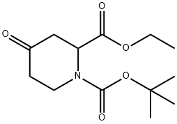 1-BOC-4-氧代哌啶-2-甲酸乙酯 结构式