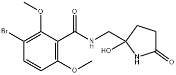 5-((3-bromo-2,6-dimethoxybenzamido)methyl)-5-hydroxy-2-pyrrolidone 结构式