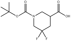 5,5-二氟-1,3-哌啶二羧酸叔丁酯 结构式