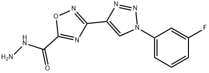 3-[1-(3-Fluorophenyl)-1H-1,2,3-triazol-4-yl]-1,2,4-oxadiazole-5-carbohydrazide 结构式