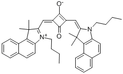 1-(1,1-Dimethyl-3-butyl-1H-benzoeindol-2-ylidenemethyl)-3-(1,1-dimethyl-3-butyl-1H-benzoeindolium-2-yl-methylene)-cyclobuten-2-one-4-olate 结构式