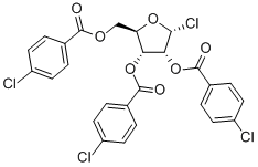 ALPHA-D-氯化呋喃核糖三(4-氯苯甲酸)酯 结构式