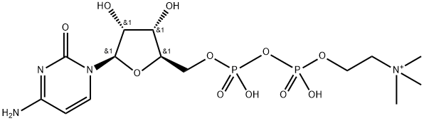 Cytidine 5'-(trihydrogen diphosphate), mono[2-(trimethylammonio)ethyl] ester  结构式