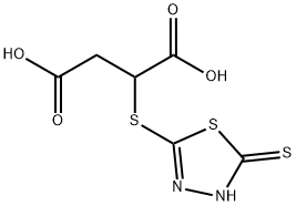 2-(5-巯基 -1,3,4-噻二唑-2-硫代)琥珀酸 结构式