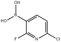6-氯-2-氟吡啶-3-硼酸 结构式