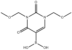 1,3-BIS(METHOXYMETHYL)-2,4-DIOXO-1,2,3,4-TETRAHYDROPYRIMIDINE-5-BORONIC ACID 结构式
