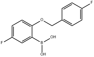 5-Fluoro-2-(4-fluorophenylmethoxy)phenylboronic acid 结构式