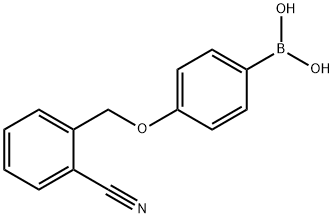 4-(2-氰基苯基甲氧基)苯硼酸 结构式
